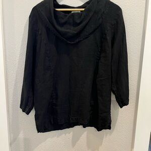 Linen black top